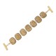 Pulseira Fane's Pedra Drusa Ouro Metal Dourado