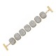 Pulseira Fane's Pedra Drusa Platina Metal Dourado