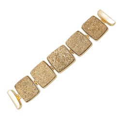 Pulseira Fane's Pedra Drusa Ouro Metal Dourado
