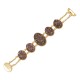 Pulseira Fane's Pedra Drusa Bronze Metal Dourado