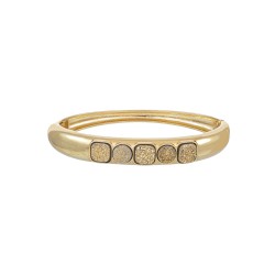 Pulseira Fane's Pedra Drusa Ouro Aro Metal Dourado