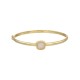 Pulseira Fane's Pedra Drusa Branca Aro Metal Dourado