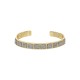 Pulseira Fane's Pedra Drusa Platina Aro Metal Dourado
