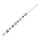Pulseira Fane's Pedra Drusa Ametista Platina Metal Dourado