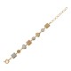 Pulseira Fane's Pedra Drusa Ouro Platina Metal Dourado