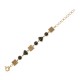Pulseira Fane's Pedra Drusa Ouro Onix Metal Dourado