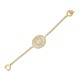 Pulseira Fane's Pedra Drusa Branca Zircônias Metal Dourado