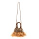 Bolsa Isla Mini Tote Glam Plumas Ouro