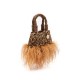 Bolsa Isla Mini Tote Glam Plumas Ouro