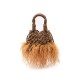 Bolsa Isla Mini Tote Glam Plumas Ouro