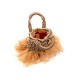 Bolsa Isla Mini Tote Glam Plumas Ouro