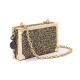 Bolsa Isla Clutch Trunk Metalizado Tweed Glam Ouro