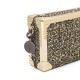 Bolsa Isla Clutch Trunk Metalizado Tweed Glam Ouro