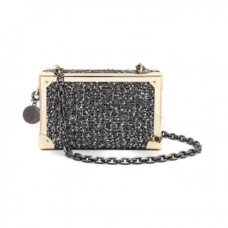 Bolsa Isla Clutch Trunk Metalizado Tweed Glam Roxy