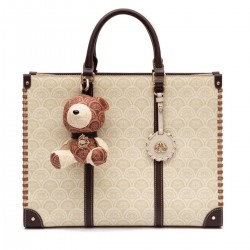 Bolsa Isla Sirena Tote Maxi Monograma Canvas Creme