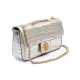 Bolsa Isla Anne Baguete Couro New Croco Prata