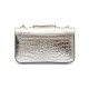 Bolsa Isla Anne Baguete Couro New Croco Prata