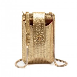 Bolsa Isla Porta Celular Tiracolo Palha Ouro