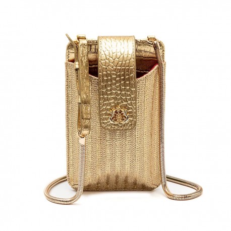 Bolsa Isla Porta Celular Tiracolo Palha Ouro