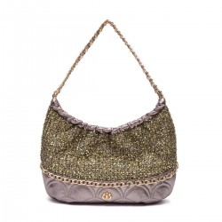 Bolsa Isla Hobo Tweed Glam Roxy Ouro