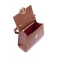 Bolsa Isla Top Handle Média Couro Croco Pecan