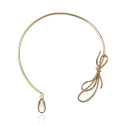 Colar Claudia Arbex Afeto Choker Cristais Ouro Vintage