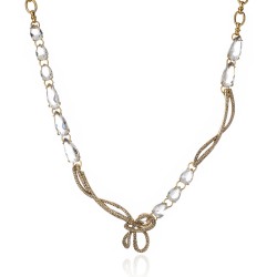 Colar Claudia Arbex Afeto Cristais Ouro Vintage