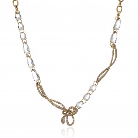 Colar Claudia Arbex Afeto Cristais Ouro Vintage