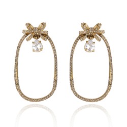 Brinco Claudia Arbex Afeto Argola Cristais Ouro Vintage