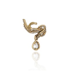 Brinco Claudia Arbex Afeto Piercing Gota Ouro Vintage