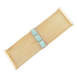Pulseira Fane's Pedra Natural Correntes Imã Metal Dourado
