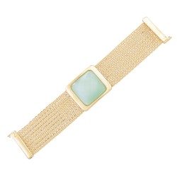 Pulseira Fane's Pedra Natural Correntes Imã Metal Dourado