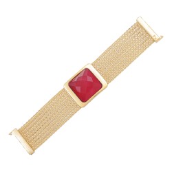 Pulseira Fane's Pedra Natural Correntes Imã Metal Dourado