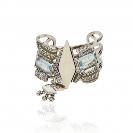 Pulseira Camila Klein Justinian Bracelete Prata Velho