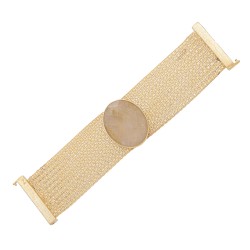 Pulseira Fane's Pedra Natural Quartzo Correntes Imã Metal Dourado