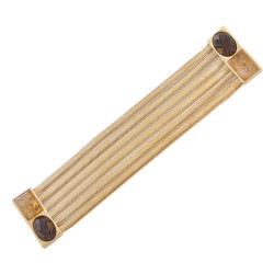 Pulseira Fane's Pedra Natural Citrino Correntes Imã Metal Dourado