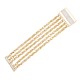 Pulseira Fane's Pedra Natural Quartzo Correntes Imã Metal Dourado