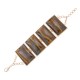 Pulseira Fane's Pedra Natural Olho de Tigre Metal Dourado