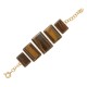 Pulseira Fane's Pedra Natural Olho de Tigre Metal Dourado