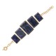 Pulseira Fane's Pedra Natural Sodalita Metal Dourado