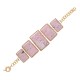 Pulseira Fane's Pedra Natural Rodocrosita Metal Dourado