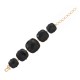 Pulseira Fane's Pedra Natural Onix Metal Dourado