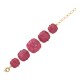Pulseira Fane's Pedra Natural Hawlita Rosa Metal Dourado