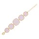 Pulseira Fane's Pedra Natural Quartzo Rose Metal Dourado