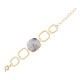 Pulseira Fane's Pedra Natural Quartzo Elos Metal Dourado