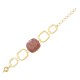 Pulseira Fane's Pedra Natural Ágata Pessego Elos Metal Dourado