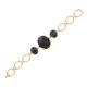 Pulseira Fane's Pedra Natural Onix Elos Metal Dourado