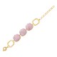 Pulseira Fane's Pedra Natural Rodocrosita Elos Metal Dourado