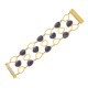 Pulseira Fane's Pedra Natural Sodalita Imã Metal Dourado