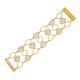 Pulseira Fane's Pedra Natural Quartzo Imã Metal Dourado